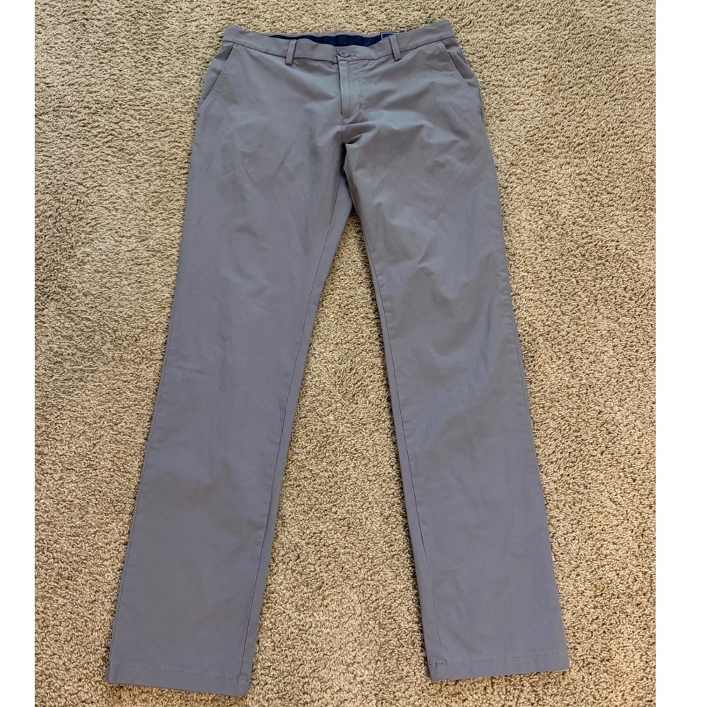 Vineyard Vines Mens Gray On-The-Go Performance Pants Size 34x34 Golf Chino